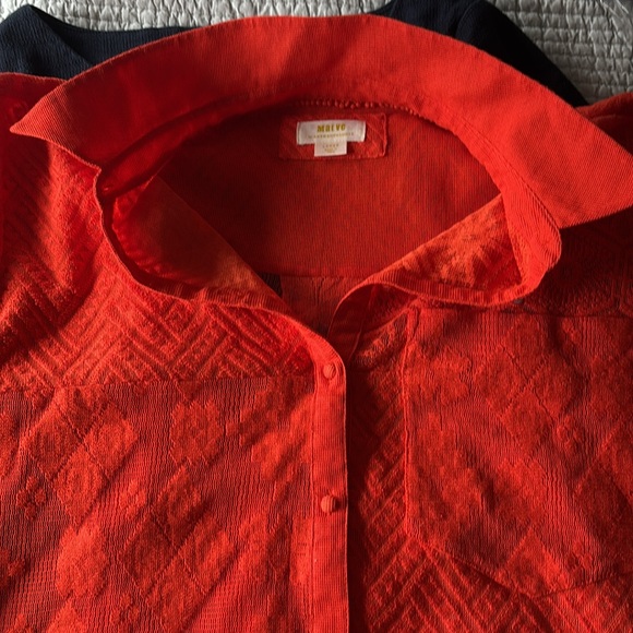 MAEVE by ANTHROPOLOGIE | Soren Long-Sleeve Shirt Dress | Bright Orange | L - Picture 9 of 10